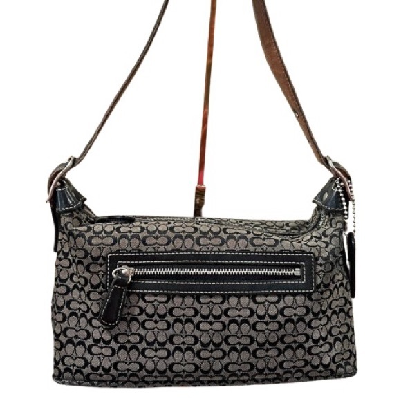 Coach Signature Jacquard & Leather Mini Shoulder Bag – Rare, Y2K - Picture 1 of 8
